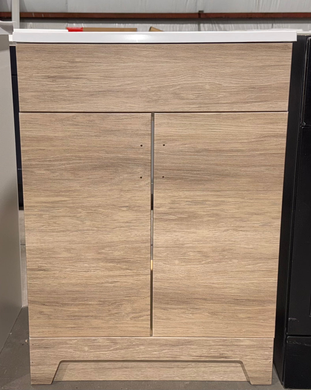 Project Source Tierra 24-in Sandstone Single Sink Bathroom Vanity with White Cultured Marble Top (OB)