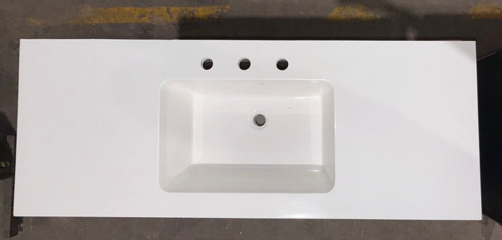 Style Selections Potter 48-in True White Single Sink Bathroom Vanity with White Cultured Marble Top (Open Box)