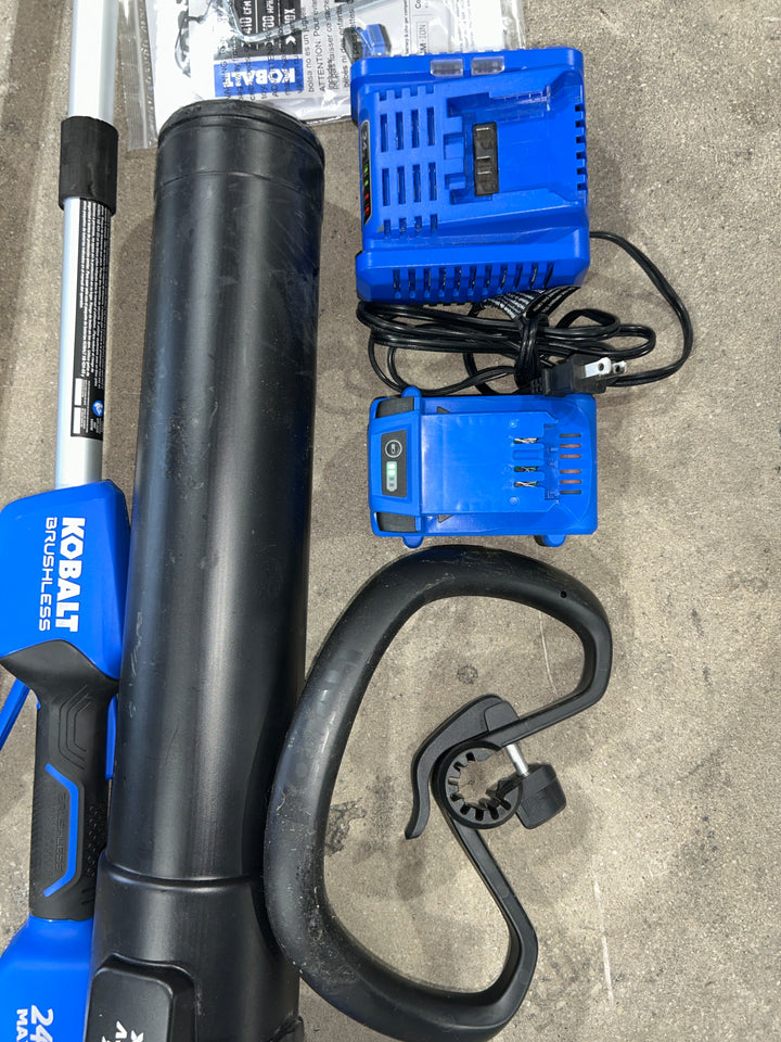 Kit combinado de recortadora de hilo y soplador de hojas inalámbrico Kobalt de 24 voltios (batería y cargador incluidos) (usado)