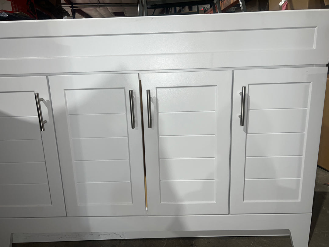 Style Selections Kirkman 48-in True White Single Sink Bathroom Vanity with White Cultured Marble Top(Dont List) (MP)