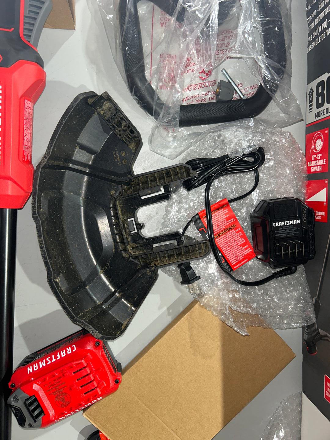 CRAFTSMAN V20 RP Cordless String Trimmer, Brushless, 5.0Ah Battery & Charger Included (CMCST930P1) (Used)