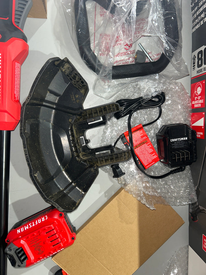 CRAFTSMAN V20 RP Cordless String Trimmer, Brushless, 5.0Ah Battery & Charger Included (CMCST930P1) (Used)