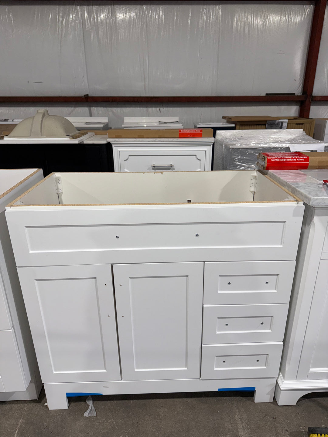 Style Selections Cauley 36-in True White Single sink Bathroom Vanity with White Cultured marble Top (Open Box)(DONT LIST) (MP ONLY)