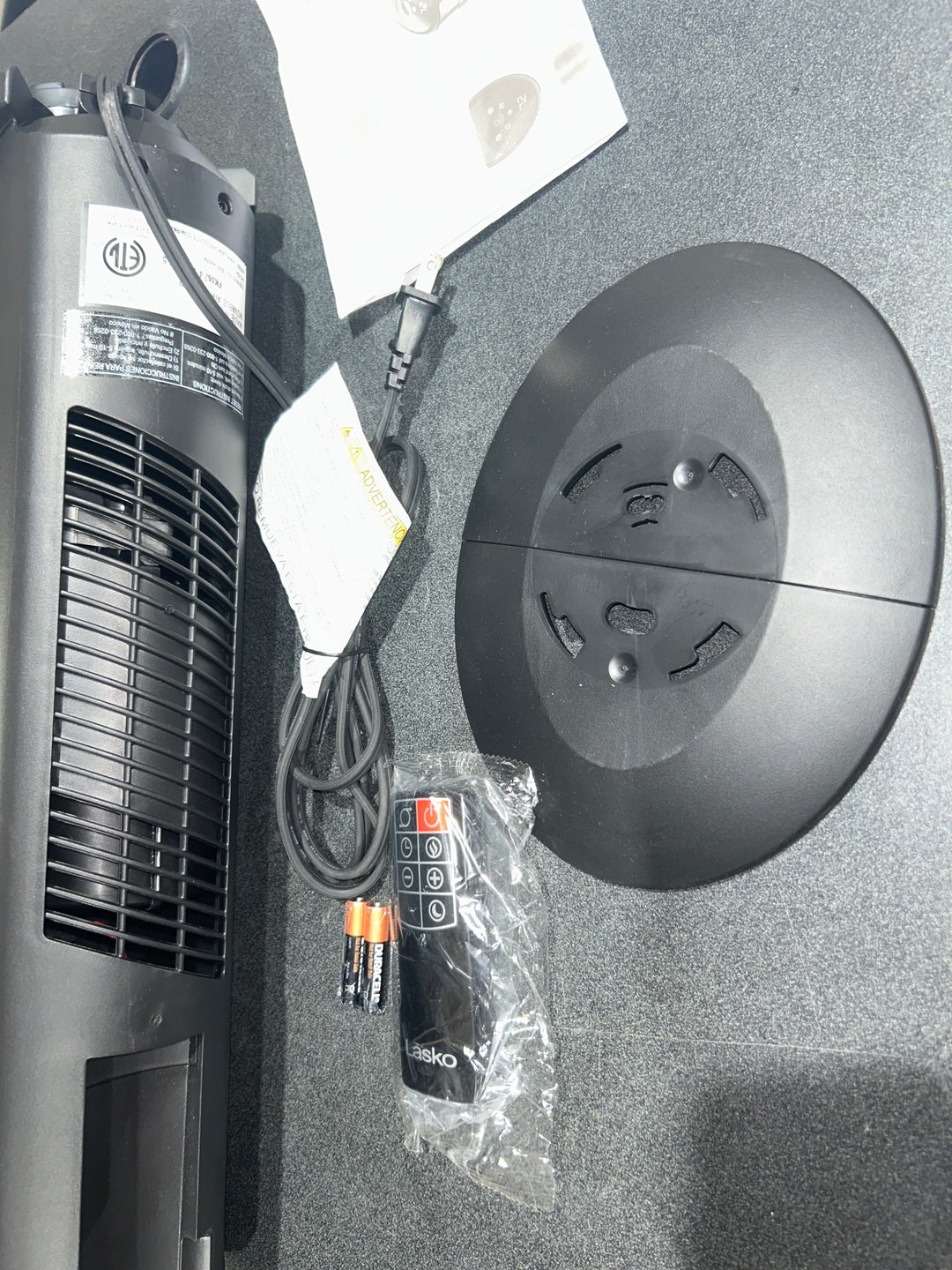 Lasko Ceramic Tower Heater with Remote Control, Black (used)