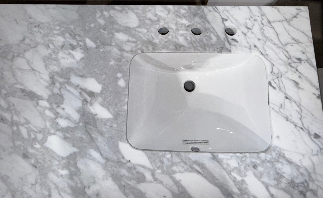 allen + roth Roveland 60-in White Undermount Double Sink Bathroom Vanity with Top (damaged)