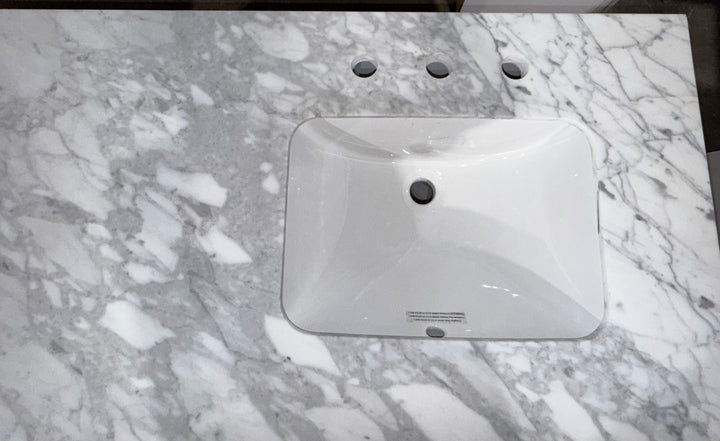 allen + roth Roveland 60-in White Undermount Double Sink Bathroom Vanity with Top (damaged)