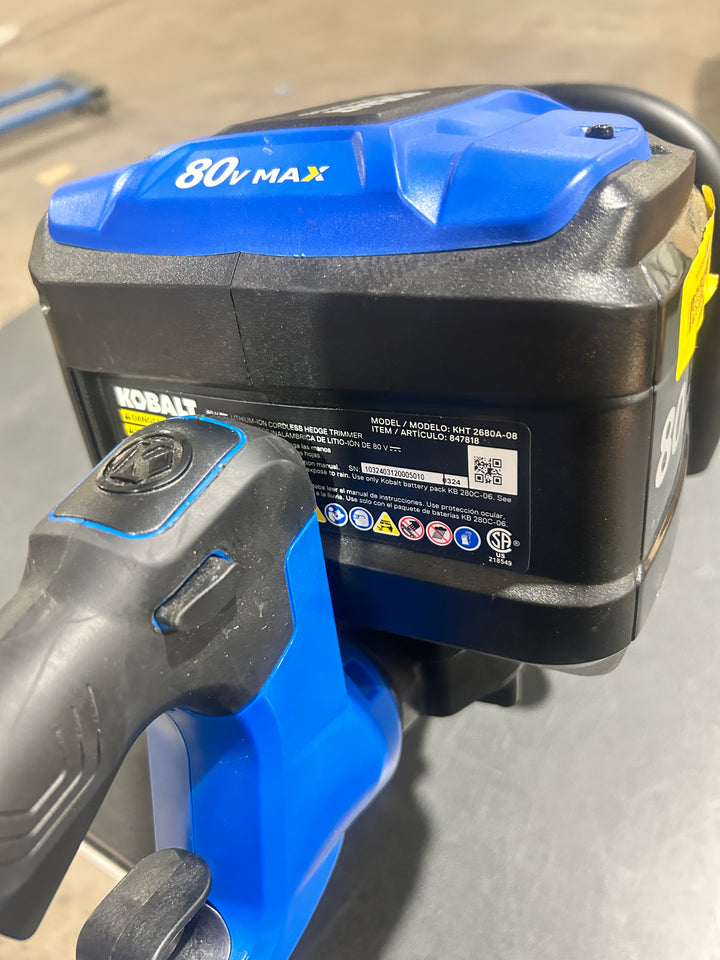 Kobalt 80-volt 26-in Battery Hedge Trimmer 2 Ah Battery Included , Charger Included (used) (baretool)