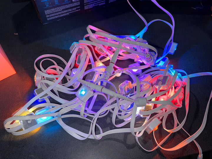 Luces LED para exteriores Govee Elite, 30 m, RGBICW, blancas, permanentes (caja abierta)