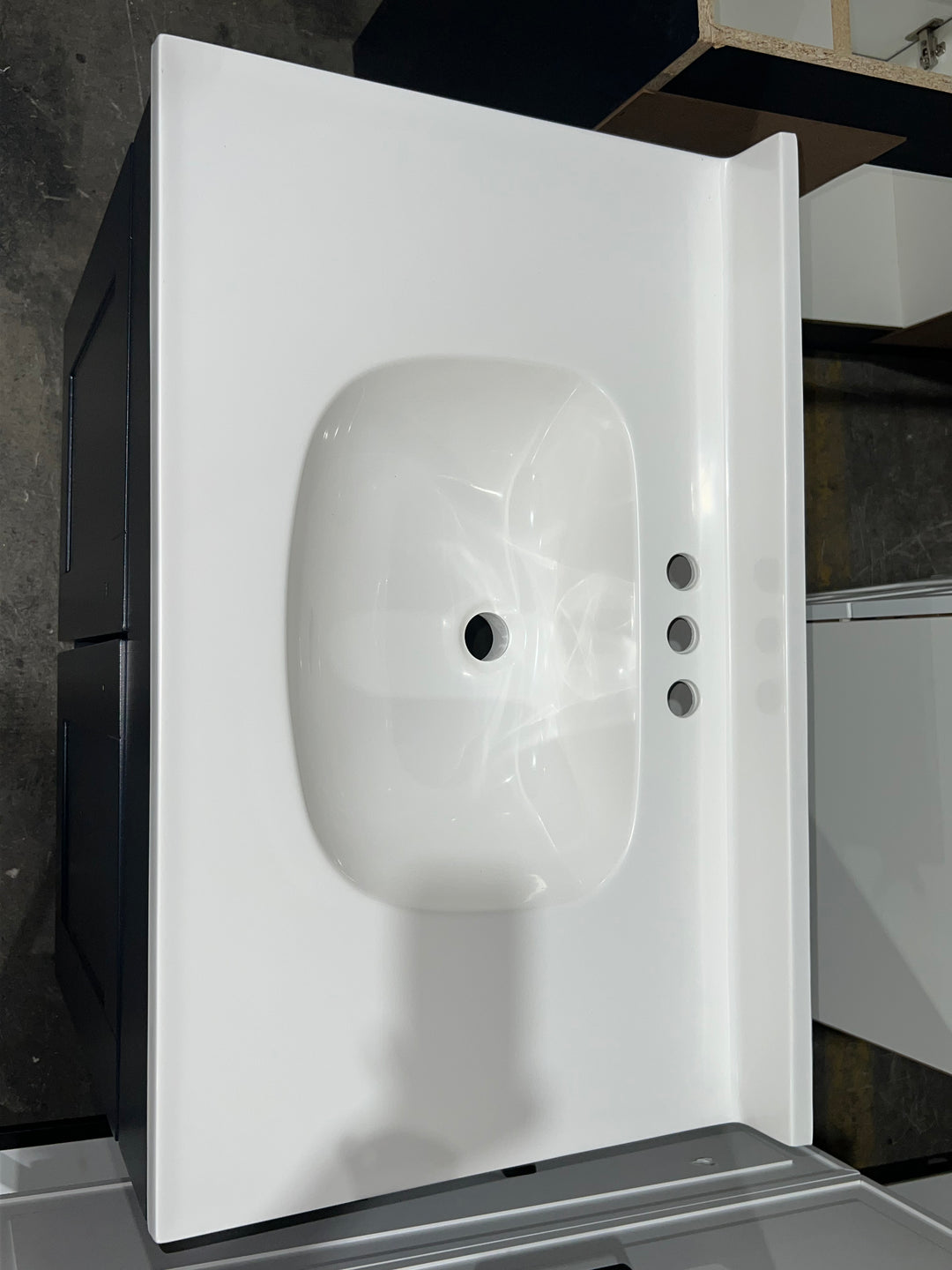 Project Source Dover 30-in Navy Blue Single Sink Bathroom Vanity with White Top (DAMAGED)(DONT LIST) (MP ONLY)