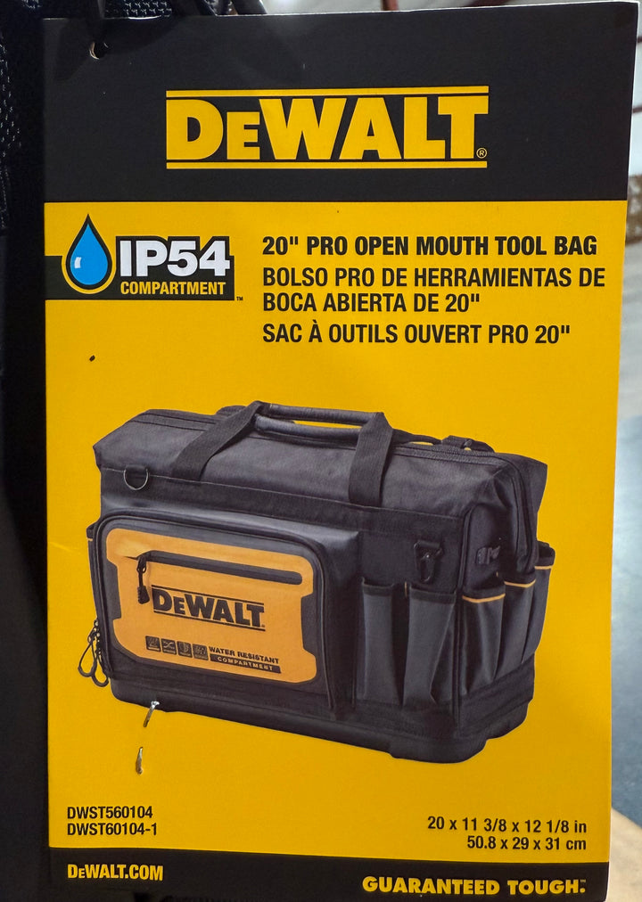 DEWALT 20 PRO Open Mouth Tool Bag Open Box