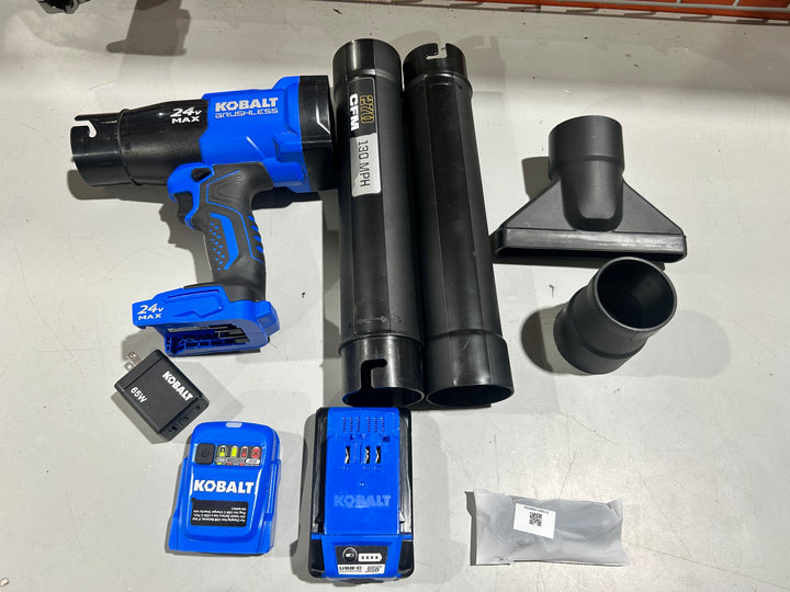 Kobalt 24-volt 270-CFM 130-MPH Battery Handheld Leaf Blower 3 Ah Battery Included Charger Included (used)