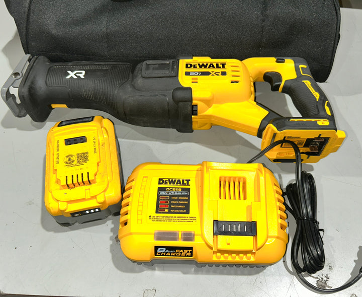 DEWALT XR 20-volt Max Variable Speed Brushless Cordless Reciprocating Saw ( Battery Included and Charger Included ) (used)