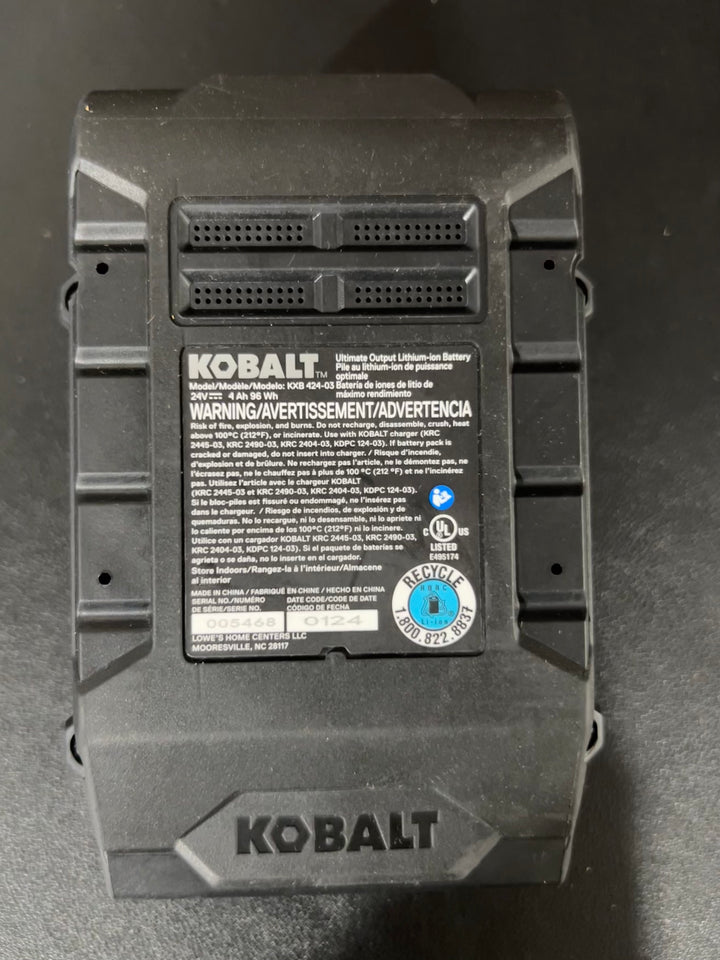 Kobalt Ultimate Output 24 -Volt 1 -Pack Lithium ( 4 Ah Battery ) (used)