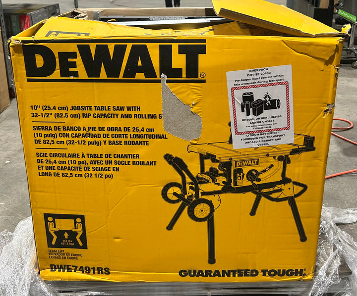 DEWALT 10-in 15 -Amp Portable Jobsite Table Saw with Foldable Rolling Stand (OPEN BOX)