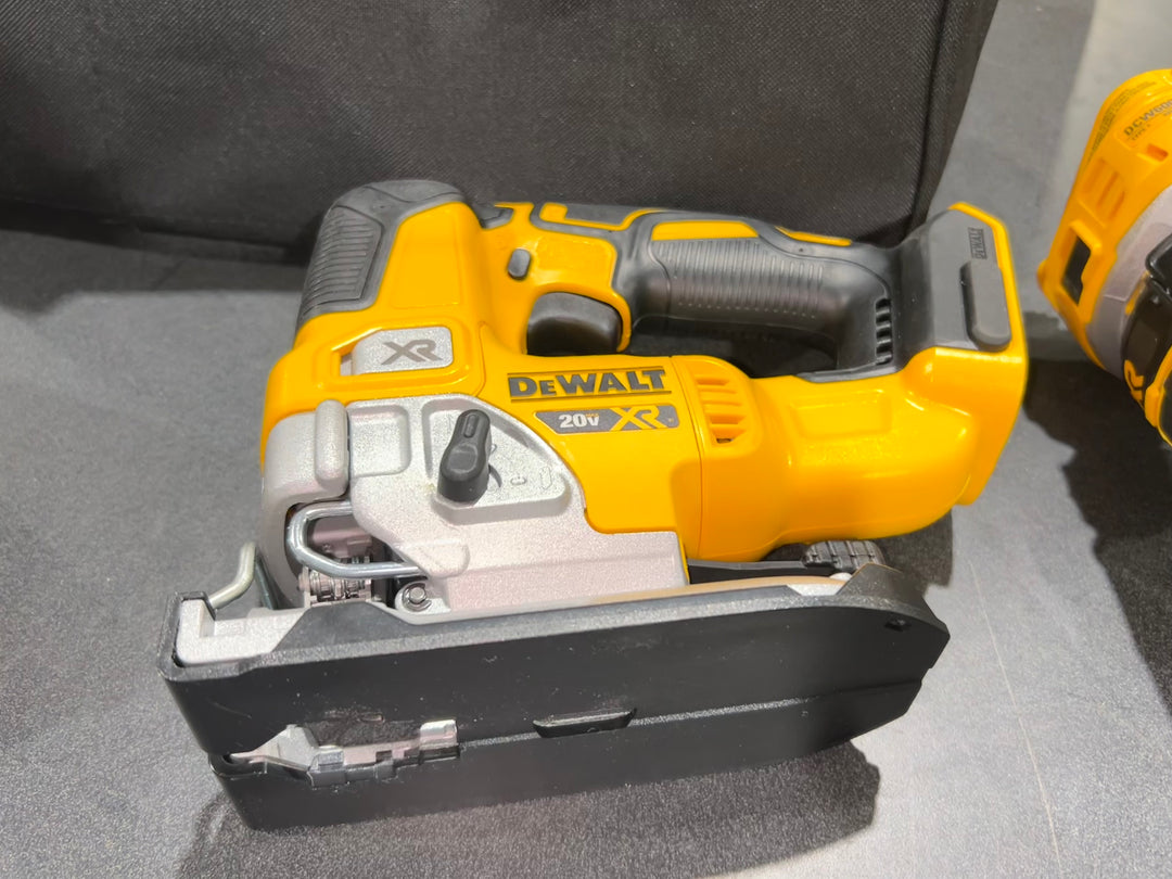 DEWALT 20V MAX XR 3-Tool Brushless Woodworking Power Tool Combo Kit with Soft Case (2-Batteries and Charger Included) (used)