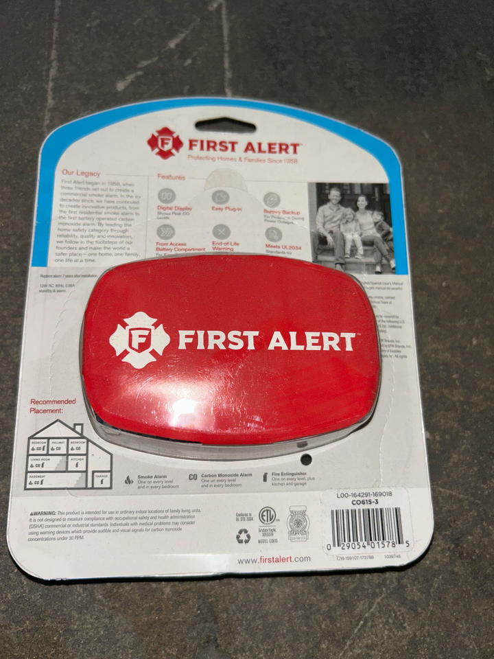 First Alert Dual Powered Carbon Monoxide Alarm 3-pack (new)