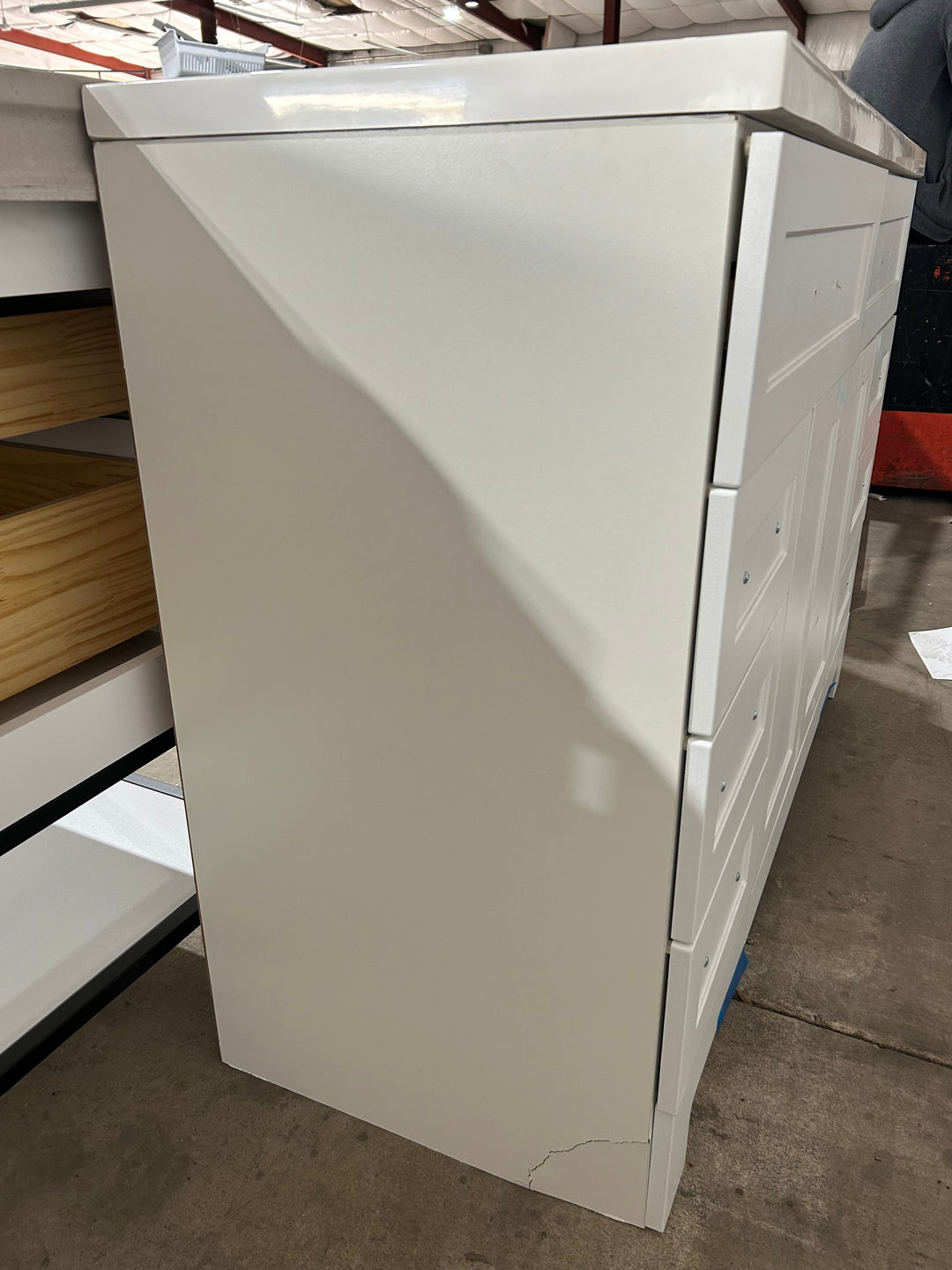 Style Selections Cauley 48-in True White Single Sink Bathroom Vanity with White Cultured Marble Top (damaged)