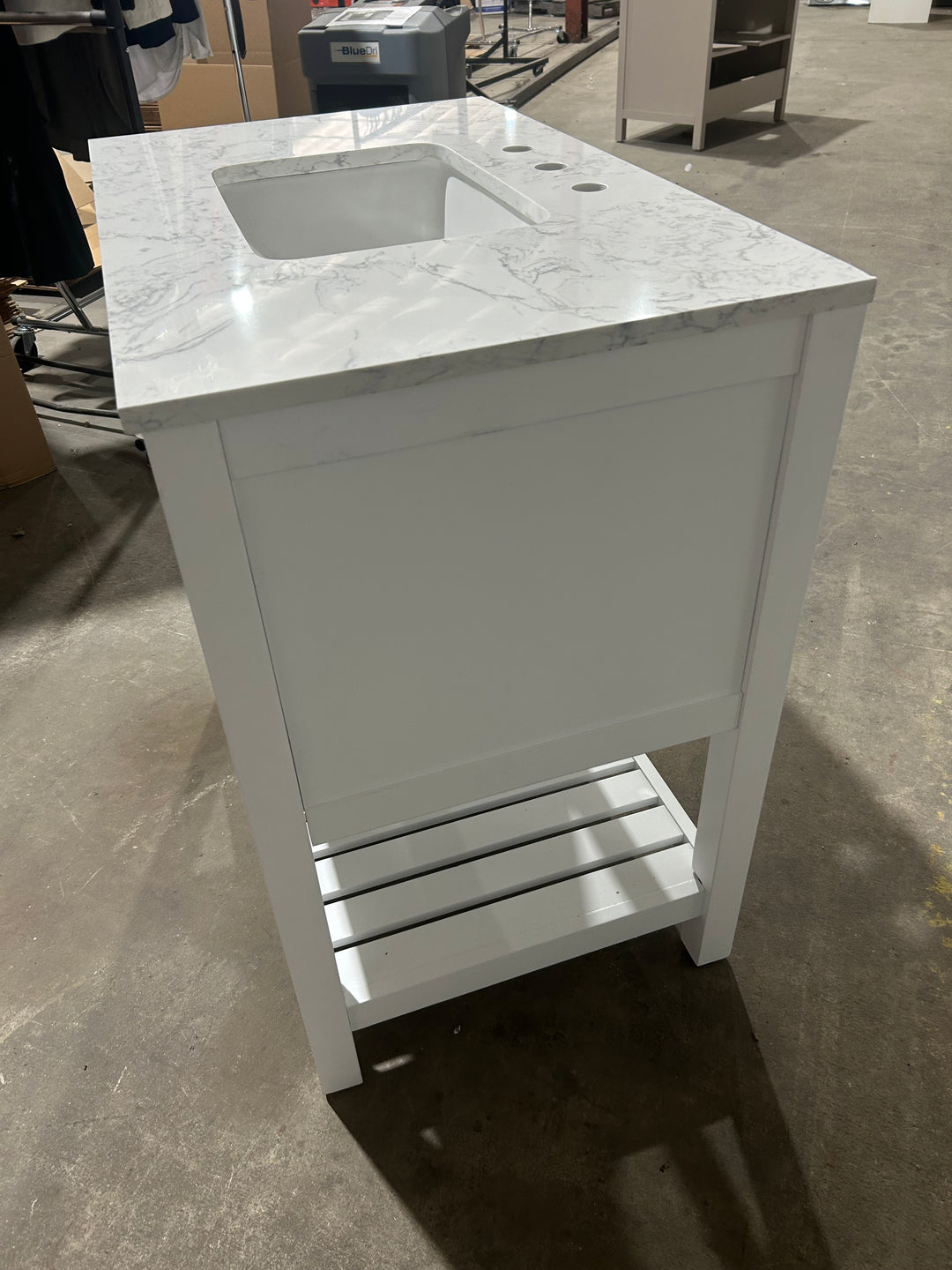 allen + roth Canterbury 36-in White Undermount Single Sink Bathroom Vanity with Carrara Engineered Marble Top (Open Box) (No Backsplash)