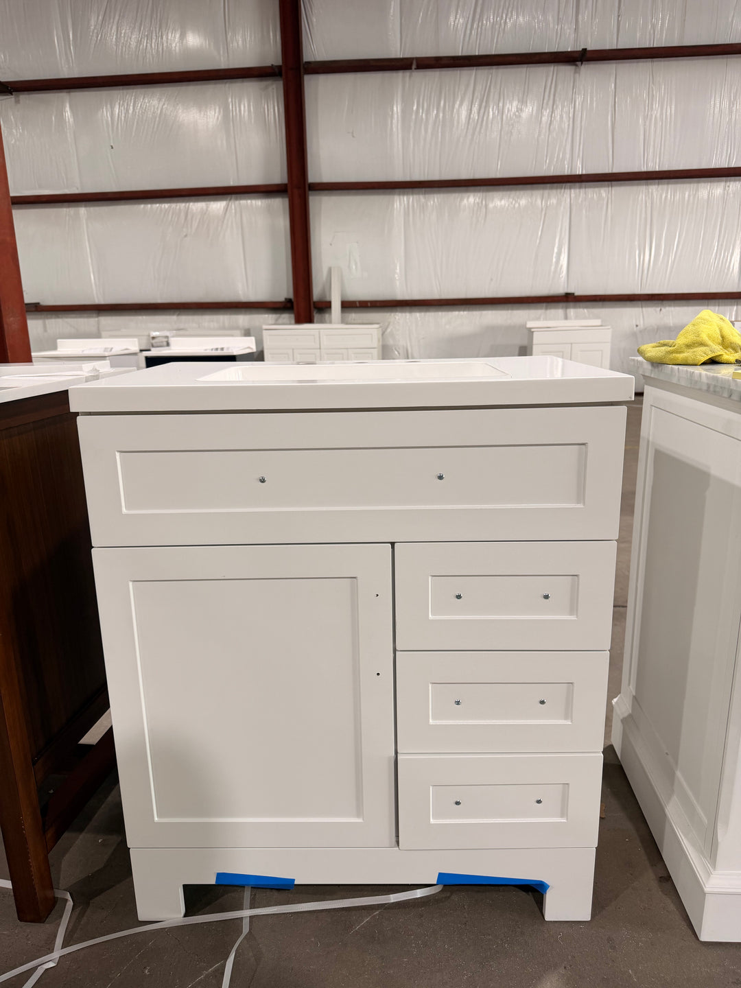 Style Selections Cauley 30-in True White Single Sink Bathroom Vanity (open box)