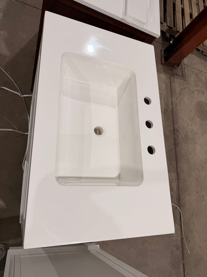 Style Selections Cauley 30-in True White Single Sink Bathroom Vanity (open box)