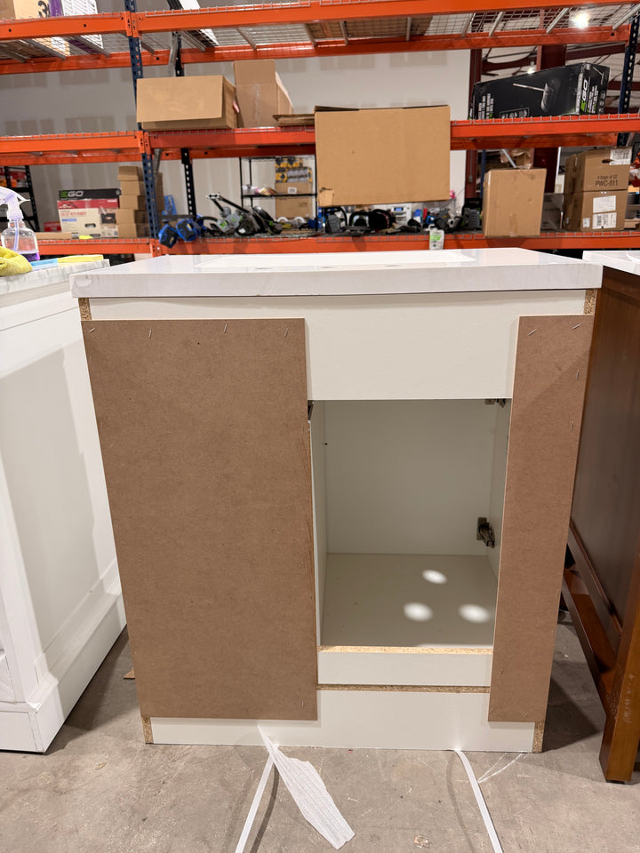 Style Selections Cauley 30-in True White Single Sink Bathroom Vanity (open box)