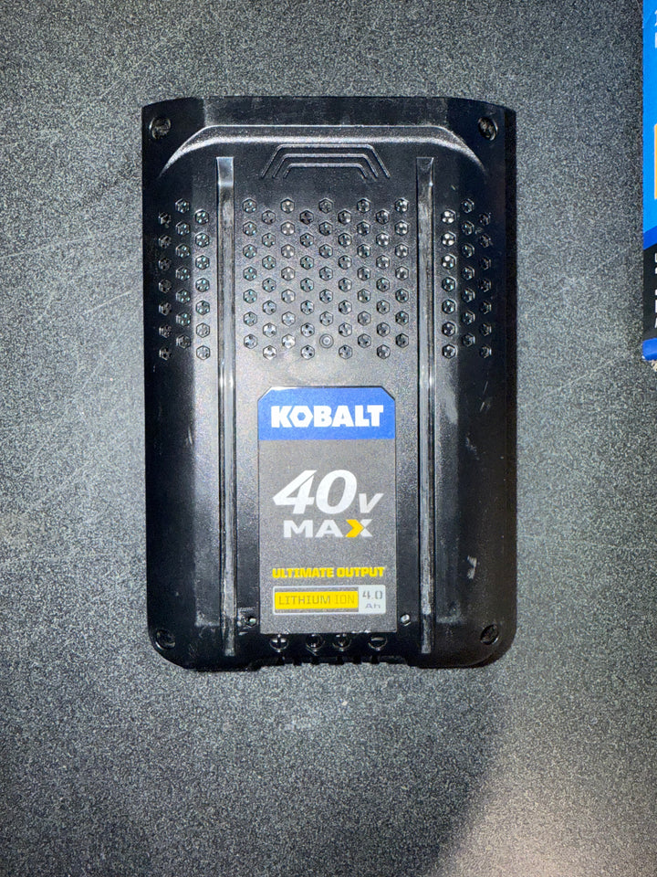 Soplador de hojas portátil a batería Kobalt Gen4 de 40 voltios, 520 CFM, 120 MPH, 4 Ah (batería y cargador incluidos) (caja abierta)