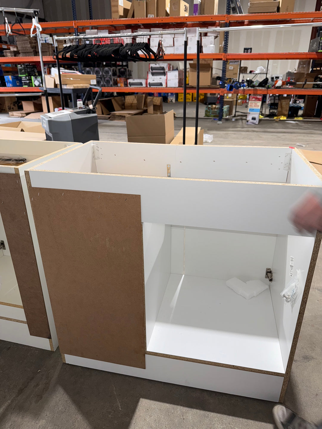 Project Source Series 36-in True White Bathroom Vanity Base Cabinet without Top (Damaged)