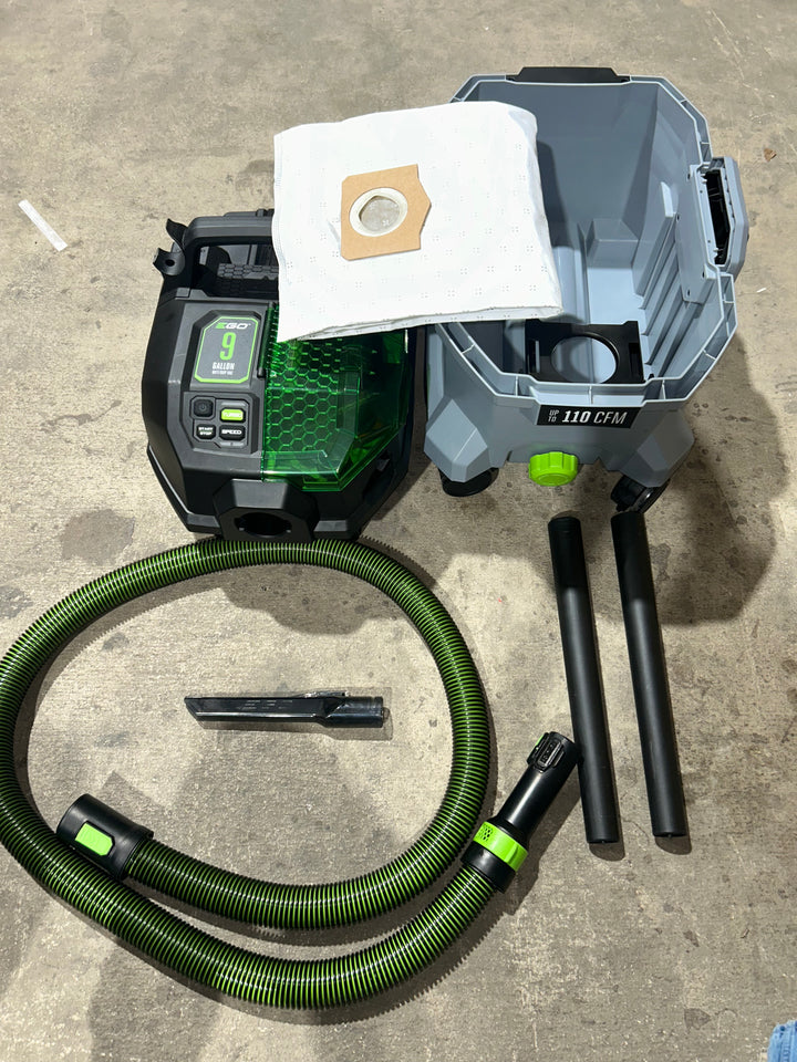EGO POWER+ 56-volt 9-Gallon 5 HP Cordless Wet/Dry Shop Vacuum with Accessories Included (4.0 aH Battery Included) (used)