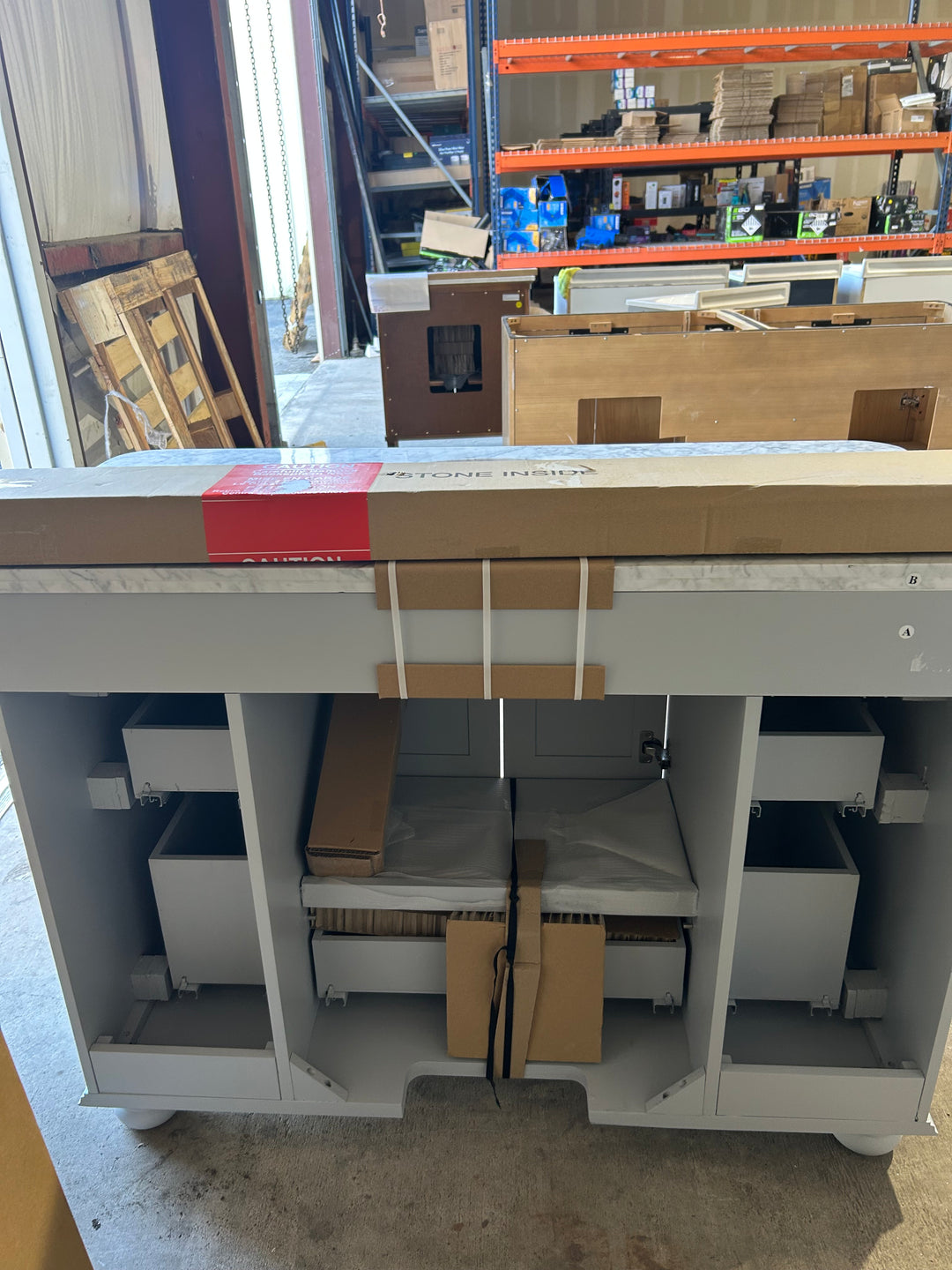 allen + roth Wrightsville 48-in Muse Gray Undermount Single Sink Bathroom Vanity with Natural Carrara Natural Marble Top (open box)