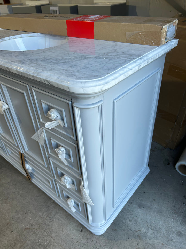 allen + roth Wrightsville 48-in Muse Gray Undermount Single Sink Bathroom Vanity with Natural Carrara Natural Marble Top (open box)