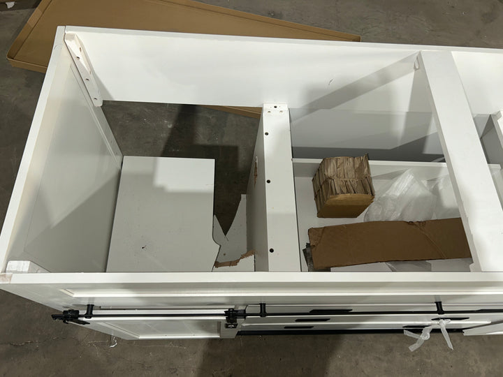 Style Selections Morriston 60-in White Undermount Double Sink Bathroom Vanity with White Engineered Stone Top (damaged)