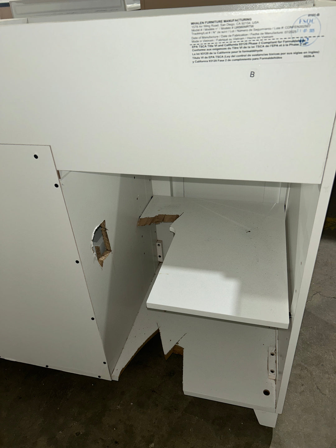 Style Selections Morriston 60-in White Undermount Double Sink Bathroom Vanity with White Engineered Stone Top (damaged)