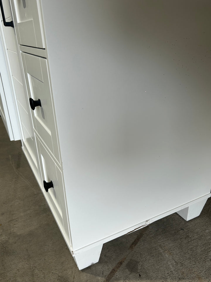 allen roth Rigsby 30-in White Undermount Single Sink Bathroom Vanity with White Engineered Marble Top (damaged)