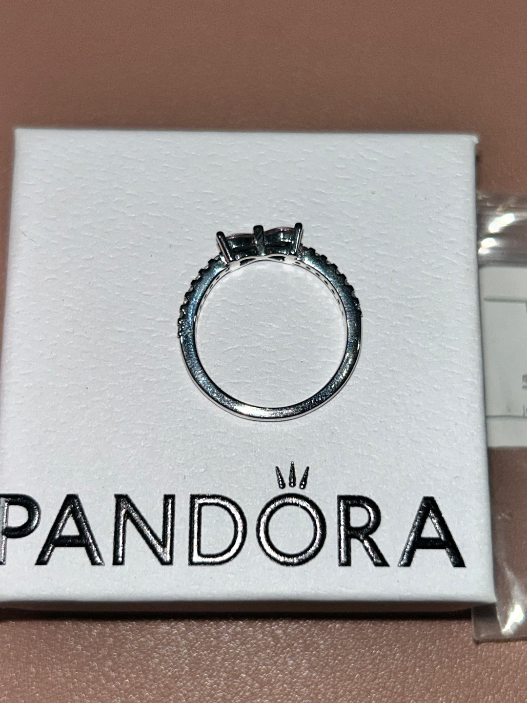 Pandora Sparkling Pink Bow Ring (used)