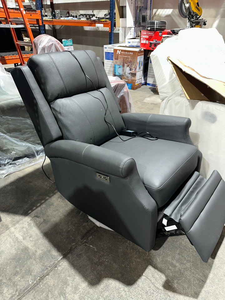 Benita Genuine Leather Swivel Rocker Power Recliner (new)