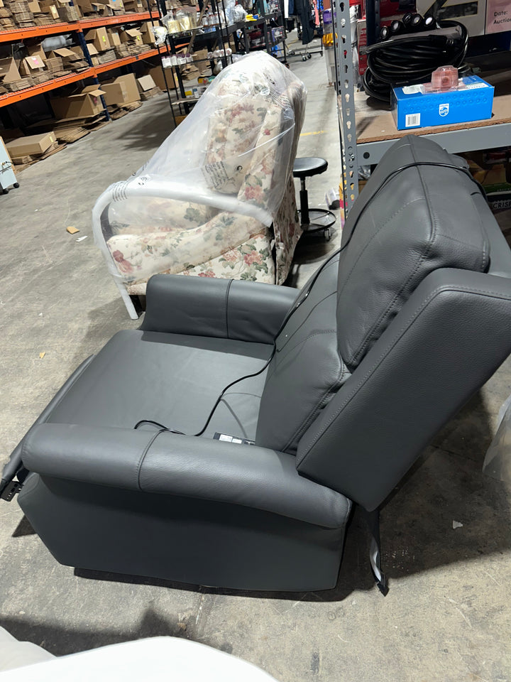 Benita Genuine Leather Swivel Rocker Power Recliner (new)