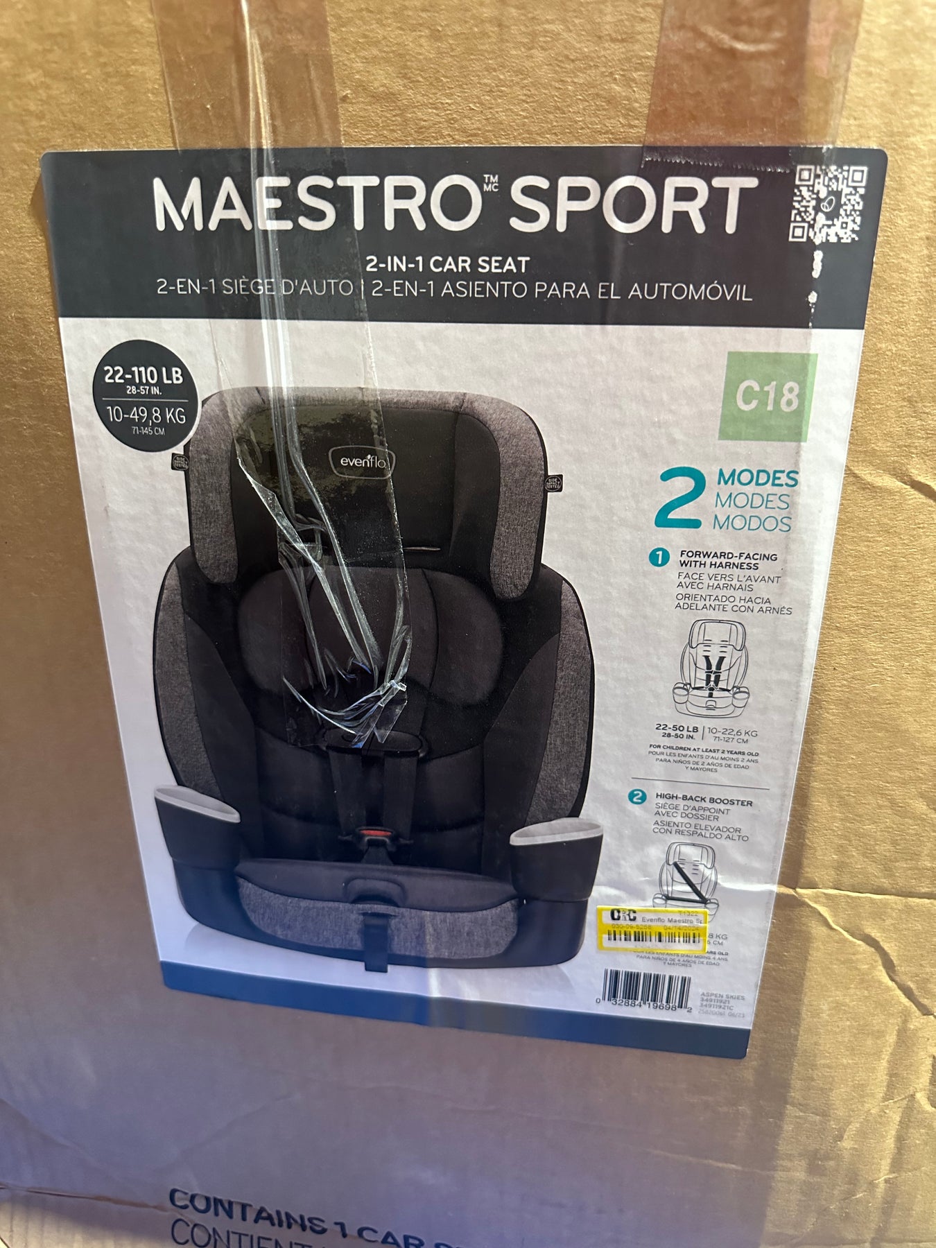 evenflo combination booster seat Evenflo Maestro Sport Harness Booster Car Seat, Aspen Skies