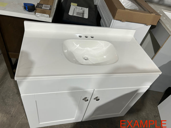 Project Source Dover 36-in White Single sink Bathroom Vanity with White Cultured marble Top