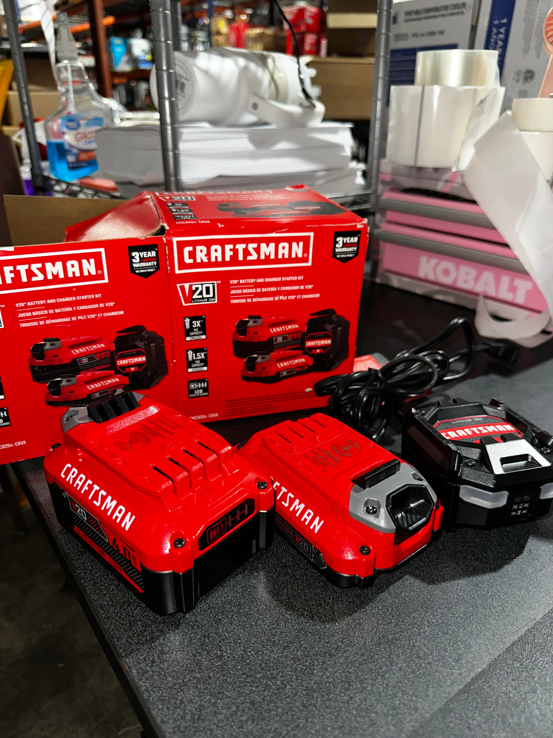 CRAFTSMAN V20 20 -Volt 2 -Pack Lithium-ion ( 4 Ah 2 Ah Battery and Charger ) (used)