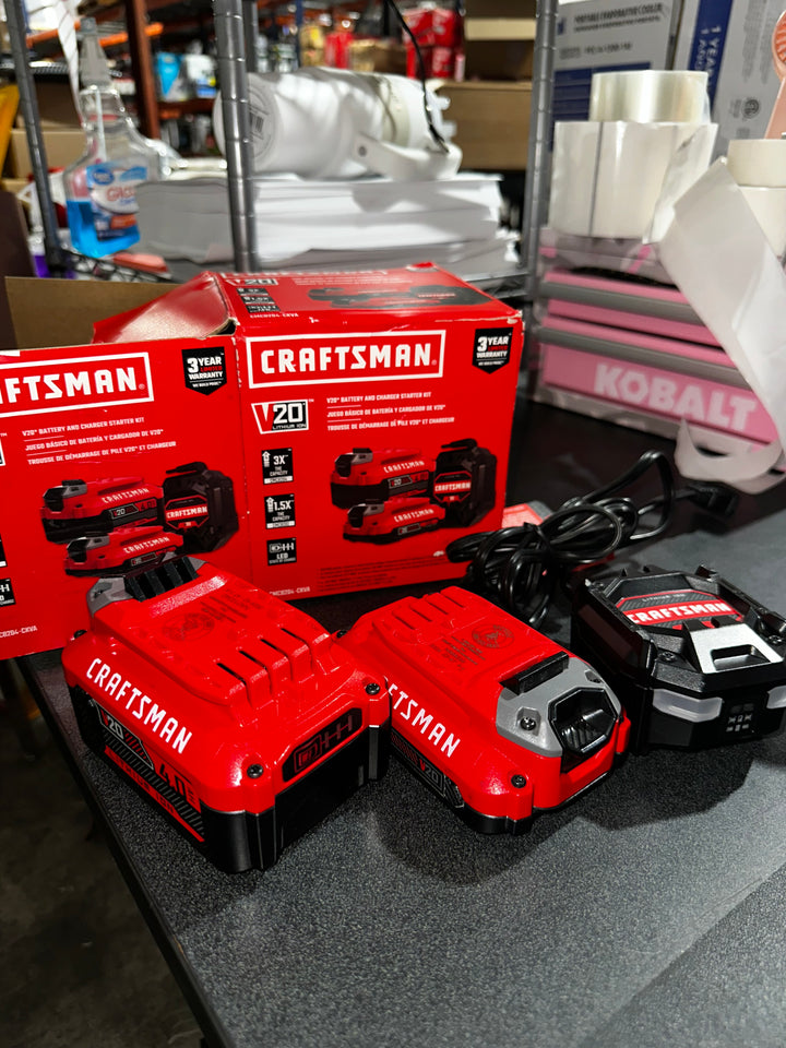 CRAFTSMAN V20 20 -Volt 2 -Pack Lithium-ion ( 4 Ah 2 Ah Battery and Charger ) (used)