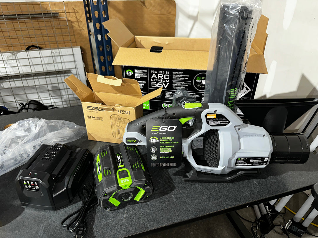 EGO POWER+ 56-volt 670-CFM 180-MPH Battery Handheld Leaf Blower 4 Ah (Battery and Charger Included) (USED)