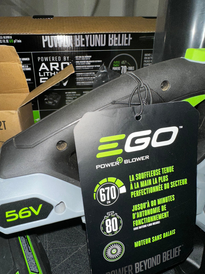 EGO POWER+ 56-volt 670-CFM 180-MPH Battery Handheld Leaf Blower 4 Ah (Battery and Charger Included) (USED)