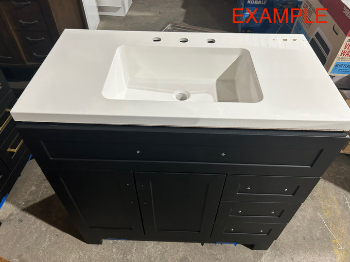 Style Selections Cauley 36-in Black Single Sink Bathroom Vanity with White Cultured Marble Top