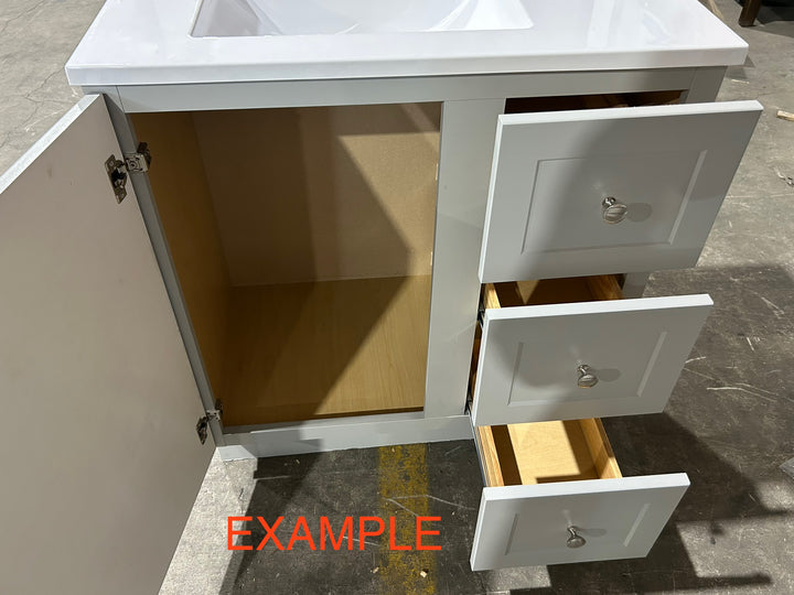 Style Selections Davies 30-in Gray Single sink Bathroom Vanity with White Cultured marble Top