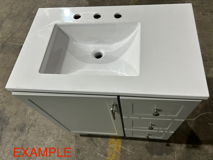 Style Selections Davies 30-in Gray Single sink Bathroom Vanity with White Cultured marble Top