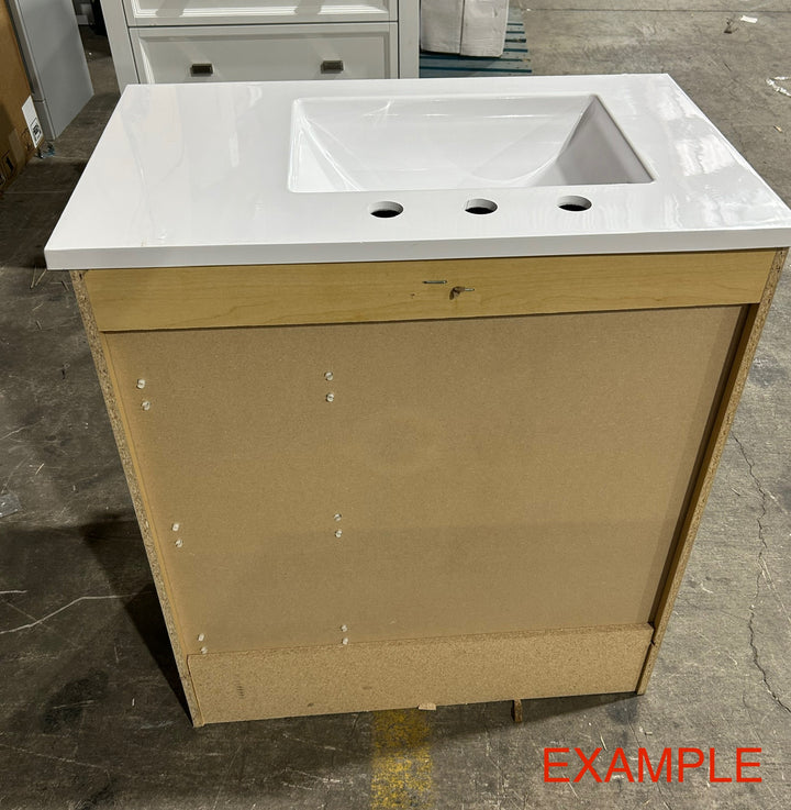 Style Selections Davies 30-in Gray Single sink Bathroom Vanity with White Cultured marble Top