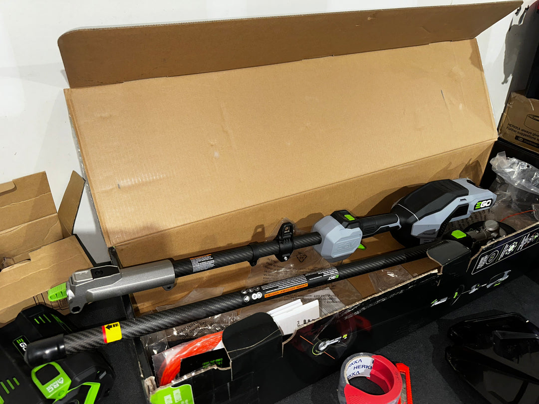EGO POWER+ Multi-Head System with LINE IQ, POWERLOAD 56-volt 17-in Straight Shaft Attachment Capable Battery String Trimmer 5 Ah (Battery Included) (Charger Included)(used)
