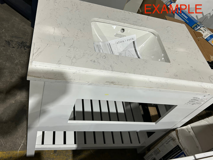 allen + roth Canterbury 36-in White Undermount Single Sink Bathroom Vanity with Carrara Engineered Marble Top (Open Box)
