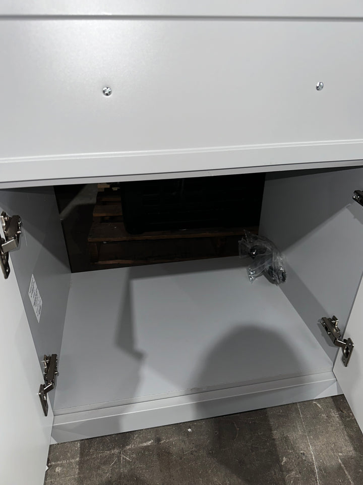 Style Selections Potter 48-in Light Gray Single Sink Bathroom Vanity with White Cultured Marble Top (DAMAGED)