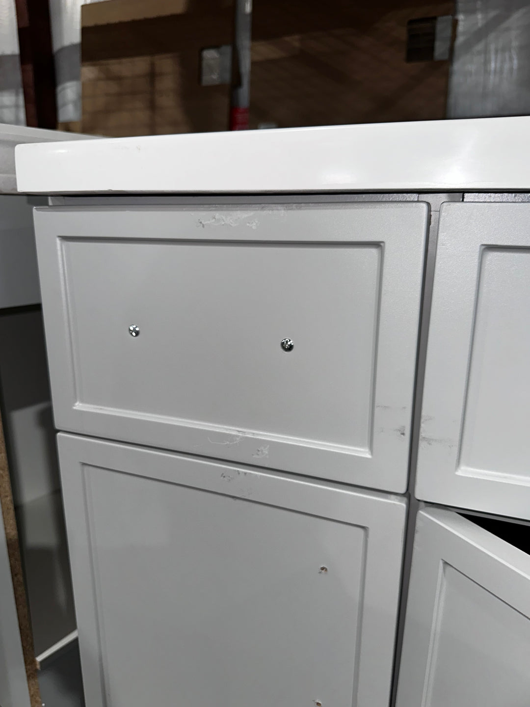 Style Selections Potter 48-in Light Gray Single Sink Bathroom Vanity with White Cultured Marble Top (DAMAGED)